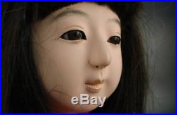 Vintage Japanese ichimatsu doll 14 inches rea kimono free shipping from japan