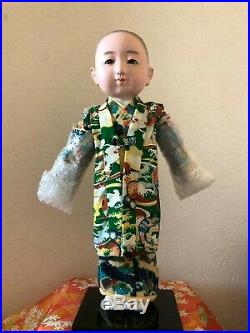 Vintage Japanese ichimatsu doll 16 inches boy kimono free shipping from japan
