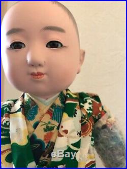 Vintage Japanese ichimatsu doll 16 inches boy kimono free shipping from japan