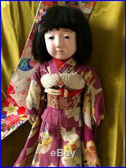 Vintage Japanese ichimatsu doll 24 inches rea kimono free shipping from japan