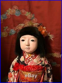 Vintage Japanese ichimatsu doll 25 inches rea kimono free shipping from japan