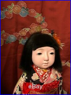 Vintage Japanese ichimatsu doll 25 inches rea kimono free shipping from japan
