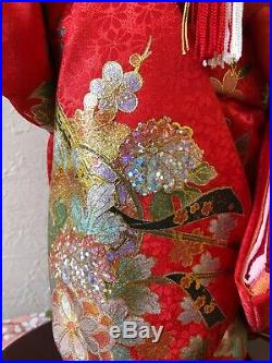 Vintage Japanese ichimatsu doll kimono Plump cheerful cute girl 14 inches japan
