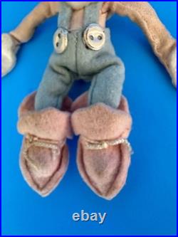 Vintage Jump Jump Elf Doll Holiday House Blue Pink Felt 5.5 Beatrice Mattel