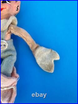 Vintage Jump Jump Elf Doll Holiday House Blue Pink Felt 5.5 Beatrice Mattel