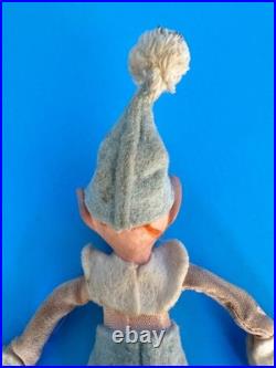 Vintage Jump Jump Elf Doll Holiday House Blue Pink Felt 5.5 Beatrice Mattel