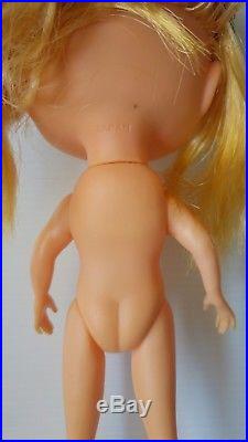 Vintage Kamar 1968 Japan Mona Doll Big Eyes Blond Hair Pre-blythe No Takara Tomy