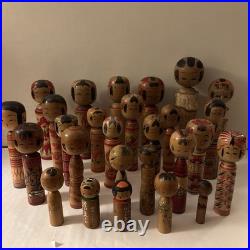 Vintage Kokeshi Doll Lot. 27 Old Pieces Traditional Japanese Art Collectibles