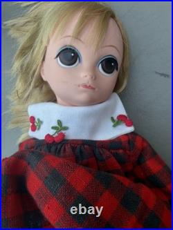 Vintage Lonely Lisa 20 Big Eyed Doll by Royal Doll Co. 1964 3-1 Cherries Colar