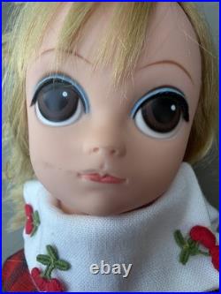 Vintage Lonely Lisa 20 Big Eyed Doll by Royal Doll Co. 1964 3-1 Cherries Colar
