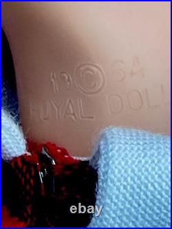 Vintage Lonely Lisa 20 Big Eyed Doll by Royal Doll Co. 1964 3-1 Cherries Colar