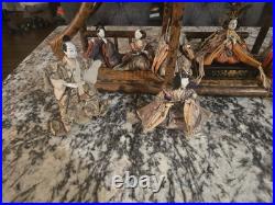 Vintage Lot 14 Japanese Hina Dolls & stand
