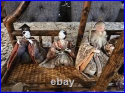 Vintage Lot 14 Japanese Hina Dolls & stand