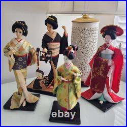 Vintage Lot of (4) Sukiyo Japanese Geisha Collectable Display Dolls 12-16 Tall Vintage Lot of (4) Sukiyo Japanese Geisha Collectable Display Dolls 12-16 Tall