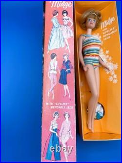 Vintage MIDGE Doll ASH BLONDE BENDABLE LEG ORIG BOX ACCESSORIES 1965 EXC BARBIE