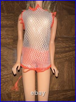 Vintage MOD TNT Barbie Doll Twist and Turn Waist Brunette Japan Swimsuit