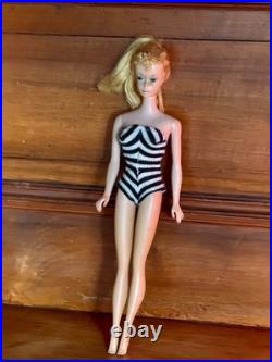 Vintage Mattel 1960's #4 or #5 Blonde Pony Tail Barbie Original Swimsuit Japan