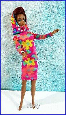 Vintage Mattel 1966 Twist N Turn Redhead Julia Japan Francie Label Dress & Hood