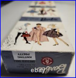 Vintage Mattel #6 Ponytail Barbie In 1963 Dressed Doll Box Knitting Pretty #957