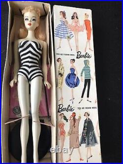 Vintage Mattel Barbie Doll #3 Ponytail Swimsuit Japan
