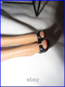 Vintage Mattel Barbie Ponytail Doll 850 #5 Blonde with Nipples case stand booklet