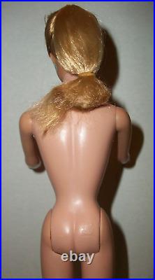 Vintage Mattel Blonde Swirl Ponytail Barbie Doll & Clone Swimsuit 1960s Tlc E6