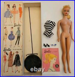 Vintage Mattel ORIGINAL 1959 #3 Ponytail Barbie Doll #850 Teeanage Fashion WithBOX