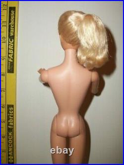 Vintage Mattel Platinum Blonde Swirl Ponytail Barbie Doll & #923 Swimsuit 1960s