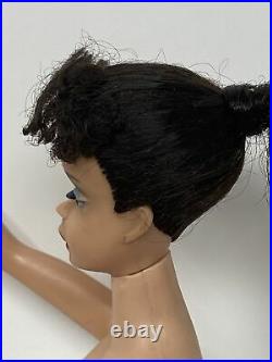 Vintage Mattel RAVEN Black PONYTAIL Hair BARBIE DOLL Poodle Bangs