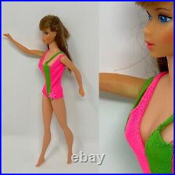 Vintage Mattel Standard Body Pink Skin Barbie Doll #1190 Summer Sand Center Eyes
