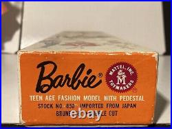 Vintage Mattel Tm #4 Brunette Ponytail Barbie Japan Box #962 Bbq Complete