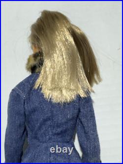 Vintage Mattel Twist'n Turn Barbie Doll 1966 Japan Sand Ash Blonde Denim Dress