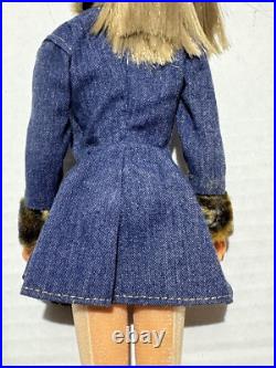 Vintage Mattel Twist'n Turn Barbie Doll 1966 Japan Sand Ash Blonde Denim Dress