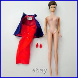 Vintage Midge Barbie Doll 1962 Mattel Brunette with Red Sheath Dress & Cape