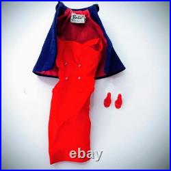 Vintage Midge Barbie Doll 1962 Mattel Brunette with Red Sheath Dress & Cape