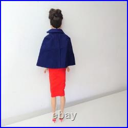 Vintage Midge Barbie Doll 1962 Mattel Brunette with Red Sheath Dress & Cape