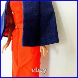 Vintage Midge Barbie Doll 1962 Mattel Brunette with Red Sheath Dress & Cape