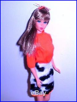 Vintage Mod 1967 Go Go Cocoa Brunette Twist N Turn TNT Barbie 1160 Japan Mint