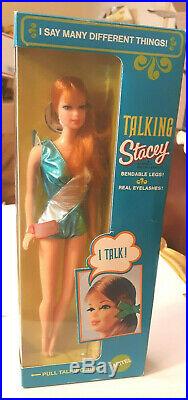 Vintage Mod Barbie #1125 Talking Stacey Red Hair Doll Nrfb 1969 Blue Silver Suit