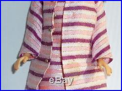 Vintage Mod Barbie Tnt Brunette Doll In Dancing Stripes #1843 Outfit Japan