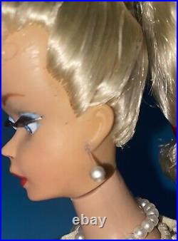 Vintage OOAK #5 Platinum Blonde Ponytail Reroot Barbie Doll by NICCOLE