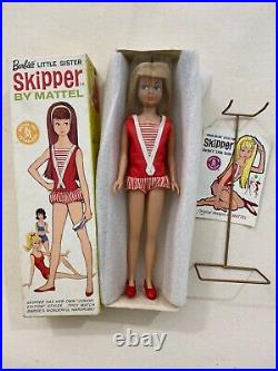 Vintage ORIGINAL 1963 SKIPPER BARBIE DOLL Blonde with ORIGINAL CASE (252)