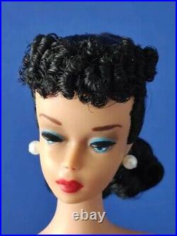 Vintage Ooak #4 Rerooted Raven Black Haired Ponytail Barbie