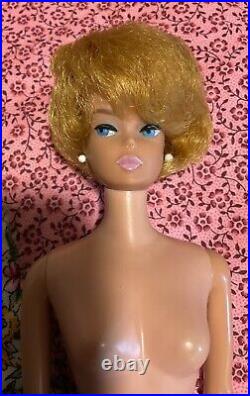 Vintage Original 1958 Blonde Bubble Cut Midge Barbie Doll With Blue Eyes Japan