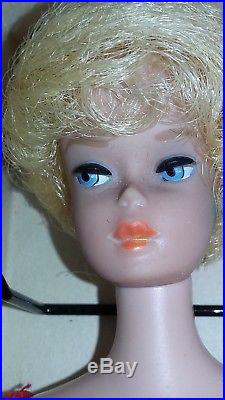 Vintage Original 1962 1960s Barbie Doll Platinum Bubblecut In Nr Mint Box Japan