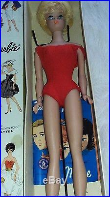 Vintage Original 1962 1960s Barbie Doll Platinum Bubblecut In Nr Mint Box Japan
