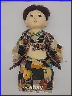 Vintage Pair Japanese Ichimatsu Dolls Boy & Girl All Original Clothes Rare 14