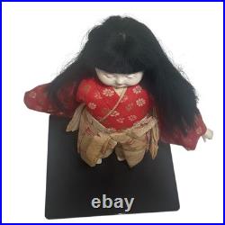 Vintage Pair of Ichimatsu Dolls Kimonos 12 On Stand