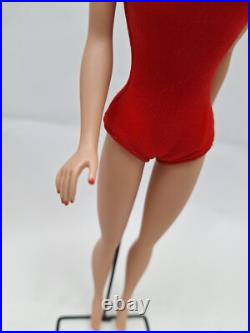 Vintage Platinum Barbie Doll #6 Bubblecut in Box withStand Mattel Japan 1962