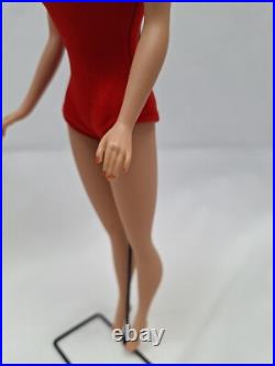 Vintage Platinum Barbie Doll #6 Bubblecut in Box withStand Mattel Japan 1962